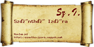 Szánthó Izóra névjegykártya